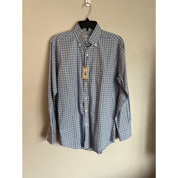 Peter Millar Blue Water Cotton Button-Down Sport Shirt NWT‎ - Size S - Picture 3 of 6